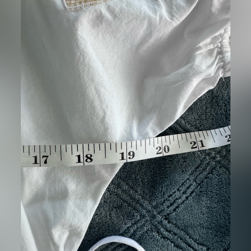 NWT Madewell Embroidered Poplin Puff-Sleeve Cutout Crop Top - Picture 7 of 7